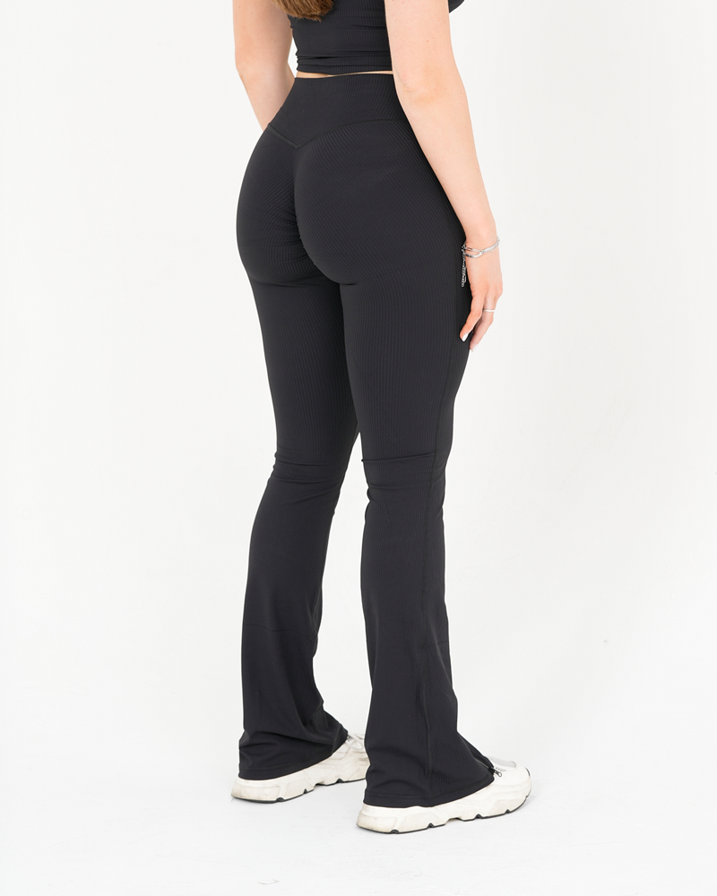Recycled Ribbed Pant Black