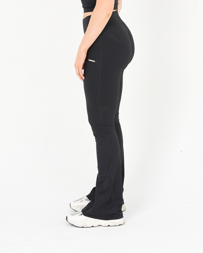 Recycled Ribbed Pant Black