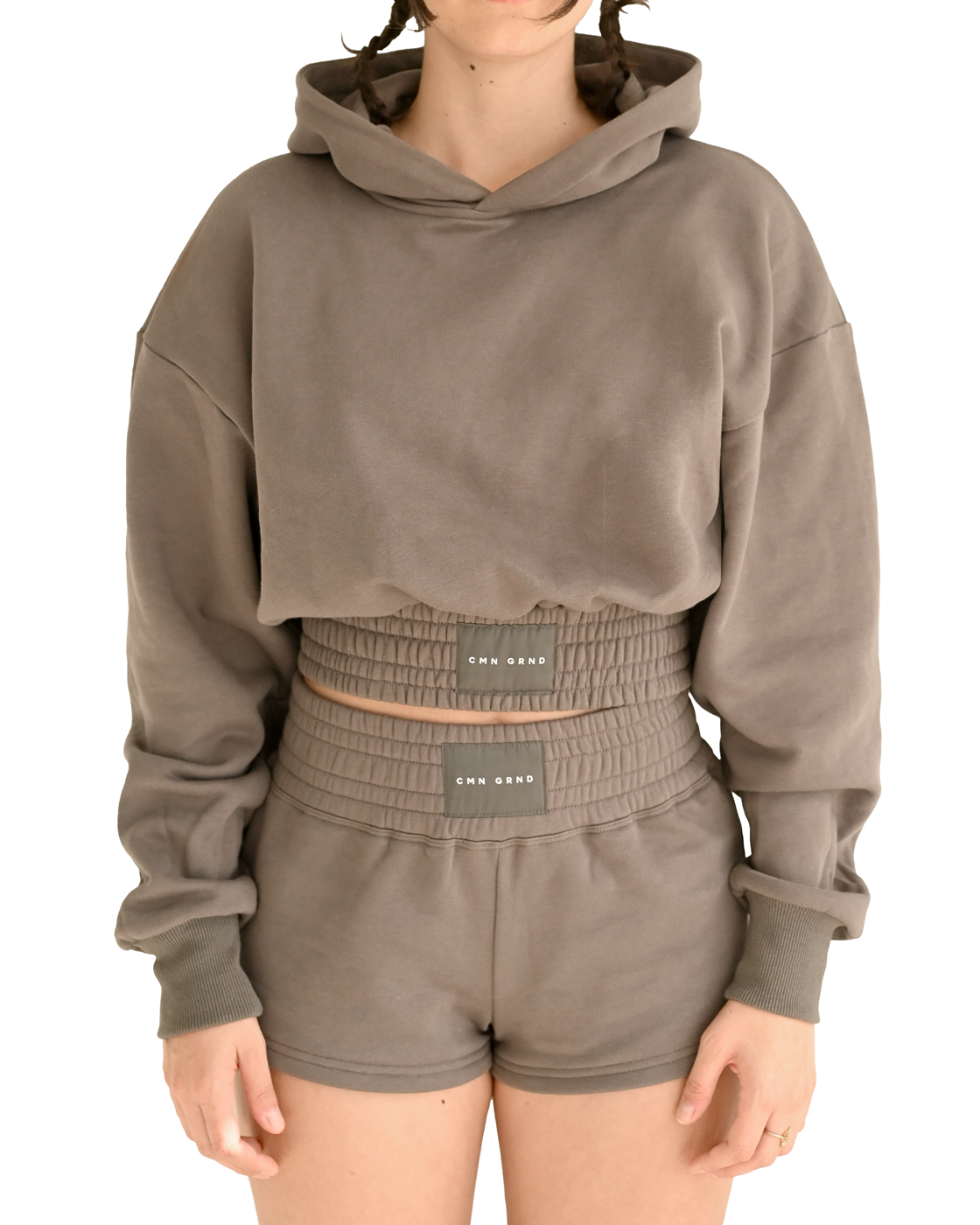 Cropped Boxing Hoodie in Charcoal