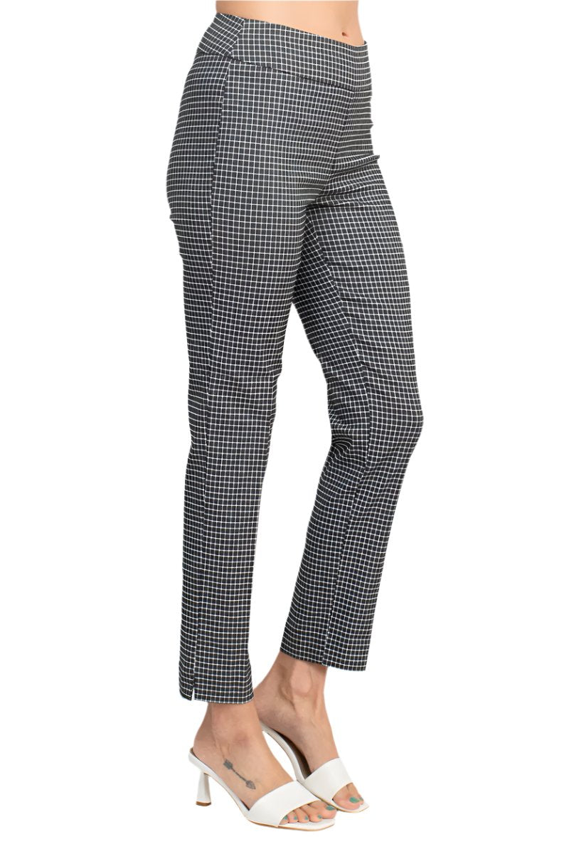 Counterparts banded mid waist slim leg multi print millennium pant-1